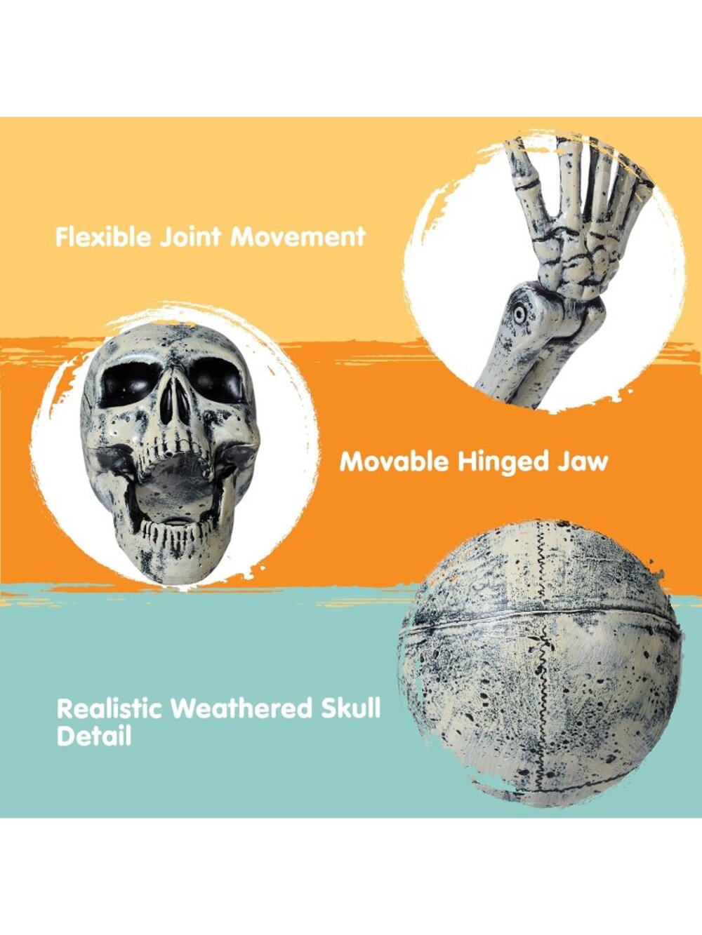 💀 3 Pcs Halloween Skeleton Decorations Outdoor Realistic Looking Skeleton Yard - Picture 2 of 6